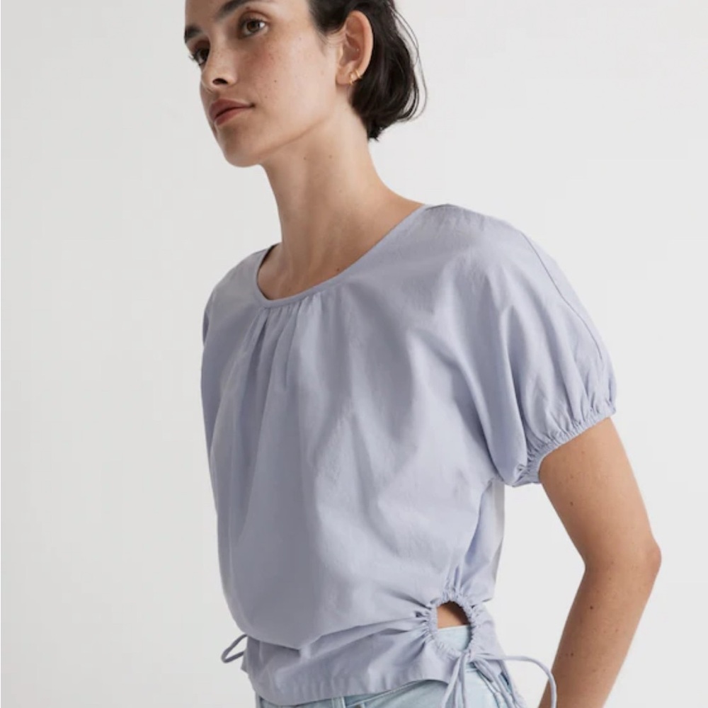 Madewell Light Blue Puff Sleeve Blouse
